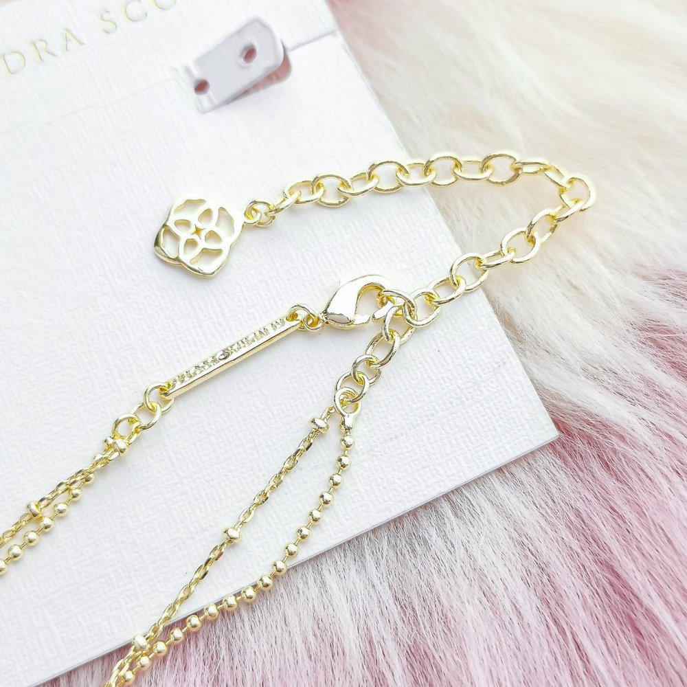 Gold Emilie Iridescent Drusy Multi Strand Necklace - Picture 3 of 3